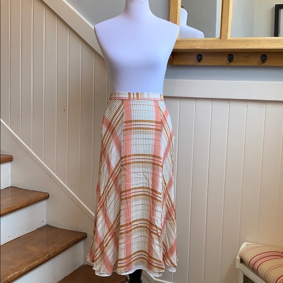 Massimo Dutti Check print midi skirt in Raspberry - Picture 12 of 16